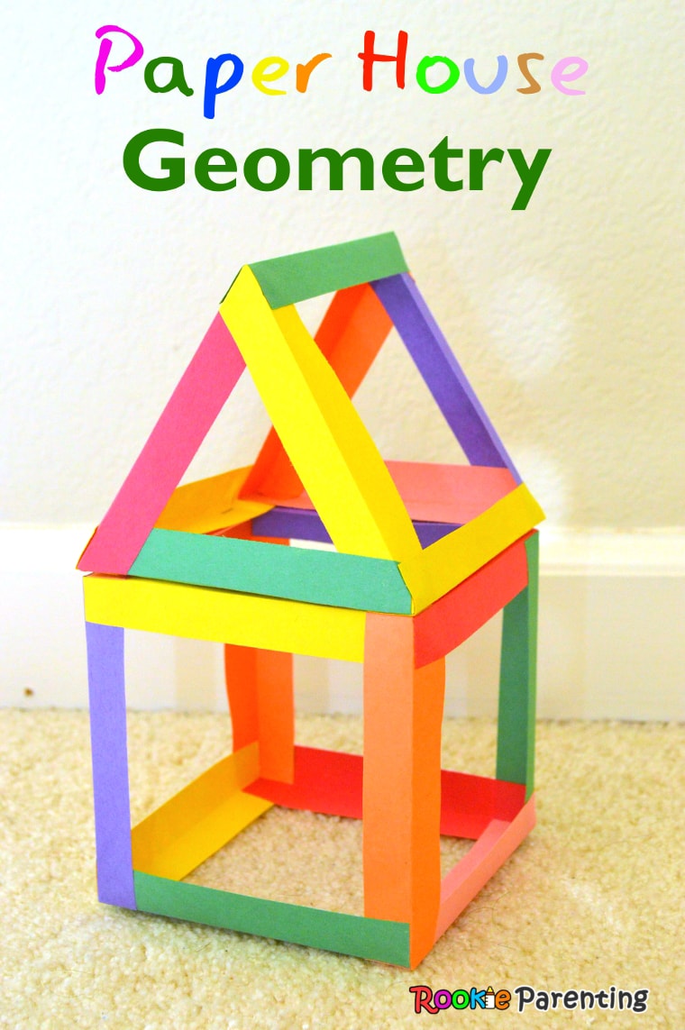 Paper house geometry Activities For Kids - Fine Motor Skills Development