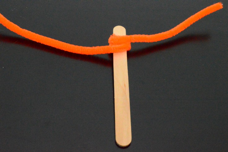 Wrap pipe cleaner around the craft stick