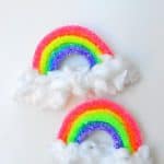 2 rainbows made out of crystals and pipe cleaners