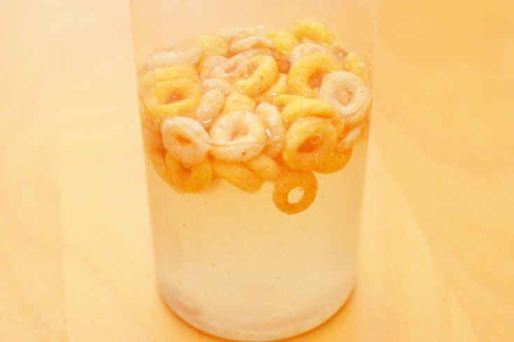 check if the cereal has dissolved after shaking
