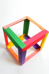 cube made with paper tubes