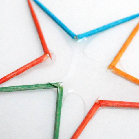 Make a star using colorful toothpicks